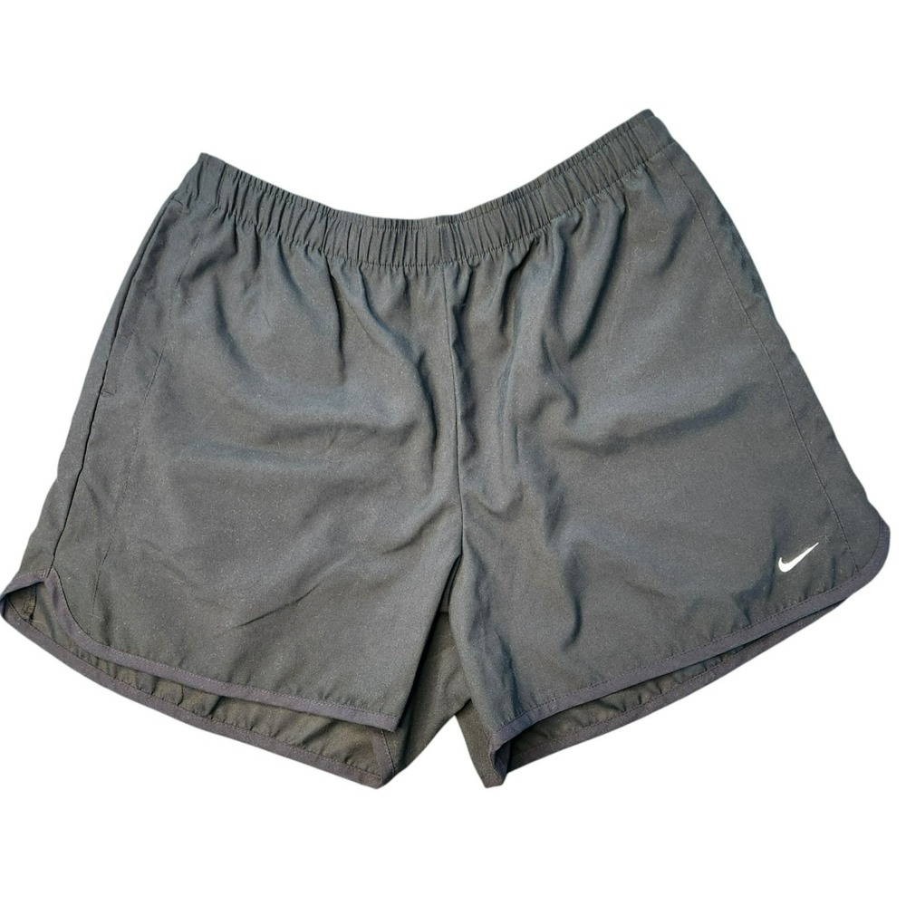 Nike Womens Running Shorts Black Elastic‎ Waist Pockets Swoosh Size L Large